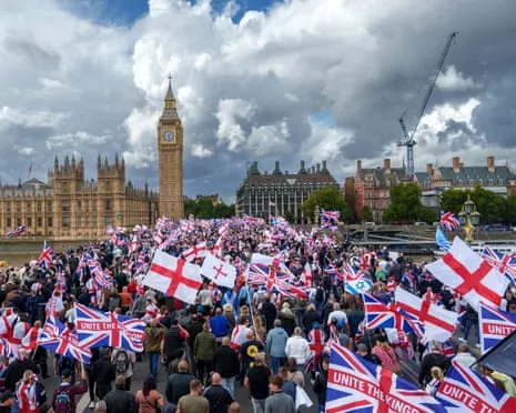 Exiting the United Kingdom Tommy Robinson Rally: A Concerning Observation